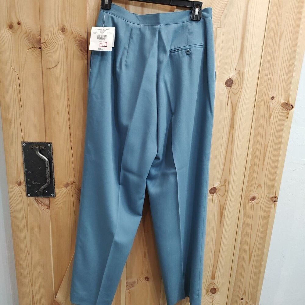 Valerie Stevens blue Dress Pants Womens Sz 12 business casual career pleated - Picture 2 of 5